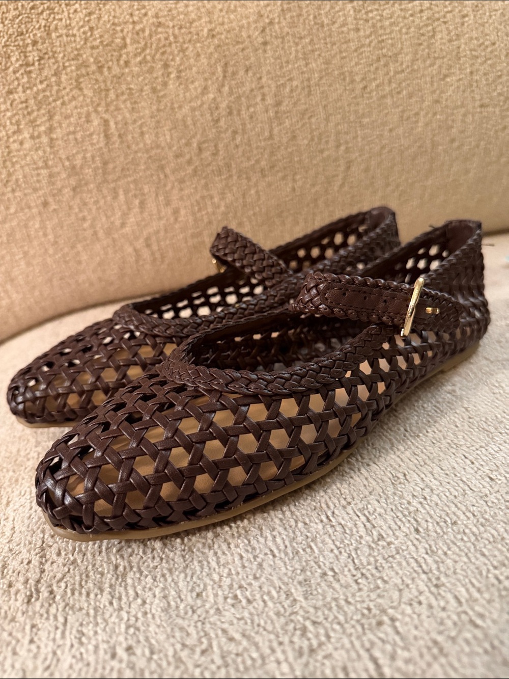 Universal Thread Royce Brown Woven Mary Jane Flats